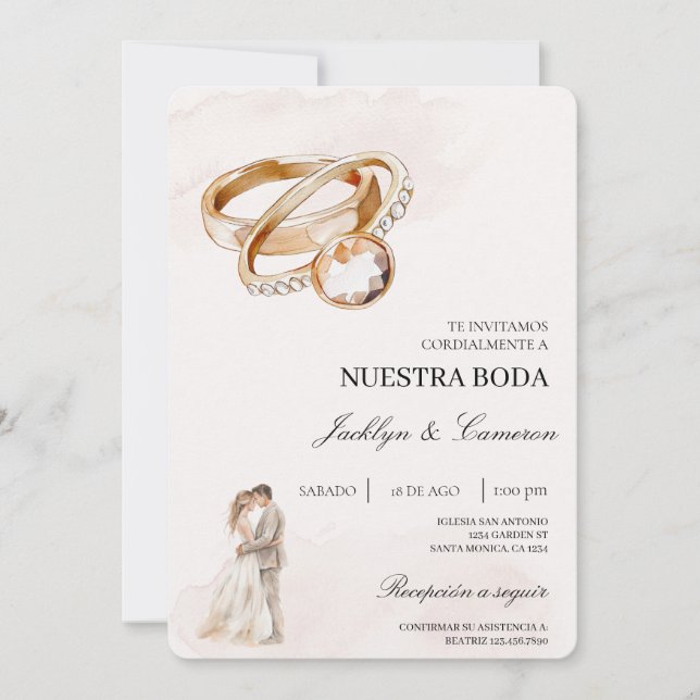 Groom med ring spanska Bröllop Inbjudningar (Framsida)