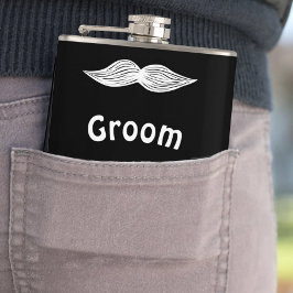 Groom Mustache Hipster Bröllop Fickplunta