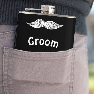 Groom Mustache Hipster Bröllop Fickplunta