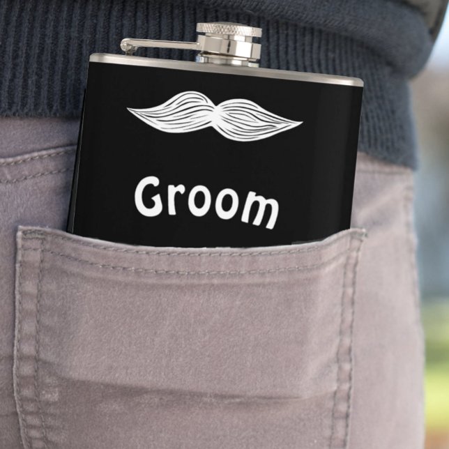 Groom Mustache Hipster Bröllop Fickplunta (Skapare uppladdad)