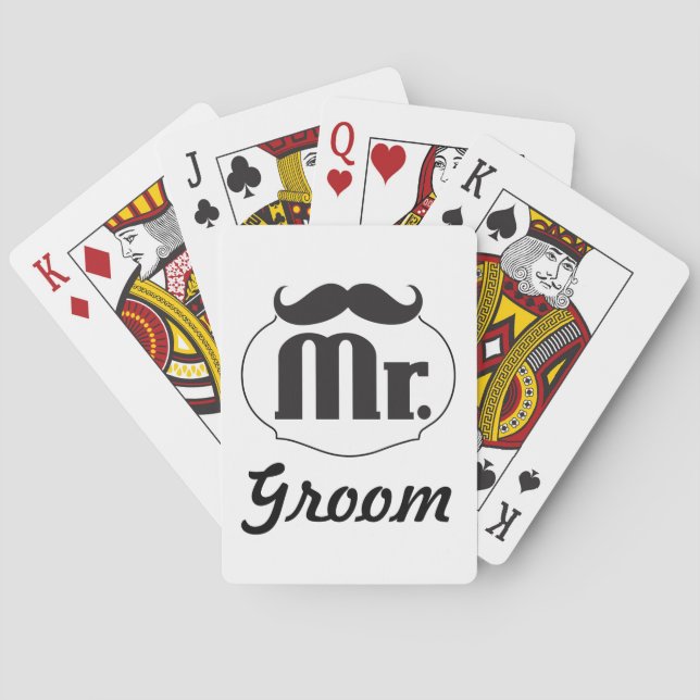 Groom Mustache Spelkort (Baksidan)