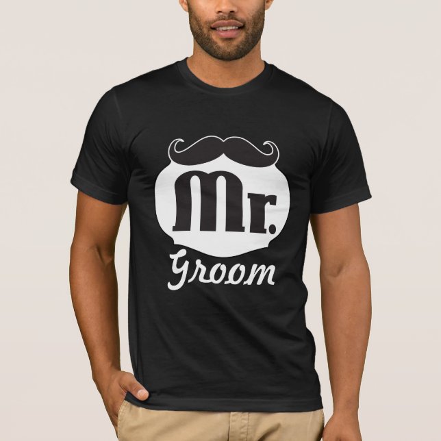 Groom Mustache T-shirt (Framsida)