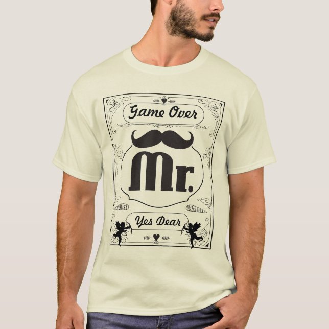Groom Mustache T-shirt (Framsida)