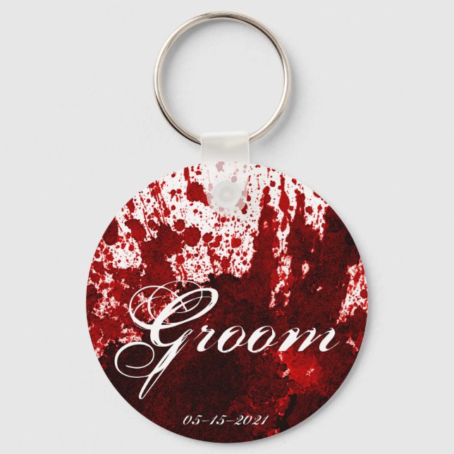 Groom Nyckelring Blood Splatter Vampire Gothic (Framsida)