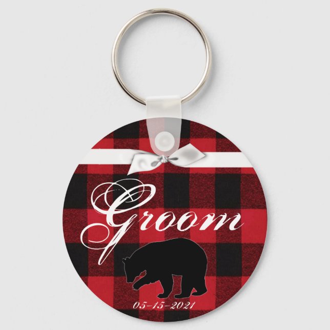 Groom Nyckelring Red Buffalo Play Bear Black (Framsida)