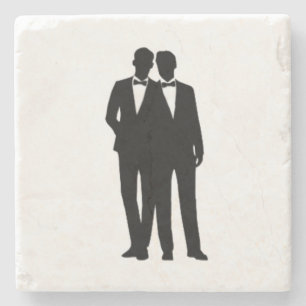 Groom och Groom Bröllop Stenunderlägg