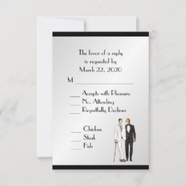 Groom och Groom Menu Bröllop OSA Classy Silver Kort
