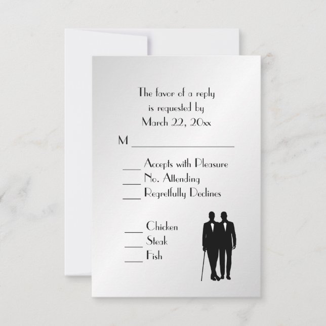 Groom och Groom Menu Bröllop OSA Silver (Framsida)