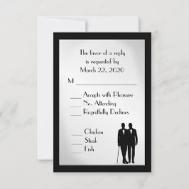 Groom och Groom Menu Bröllop OSA Silver