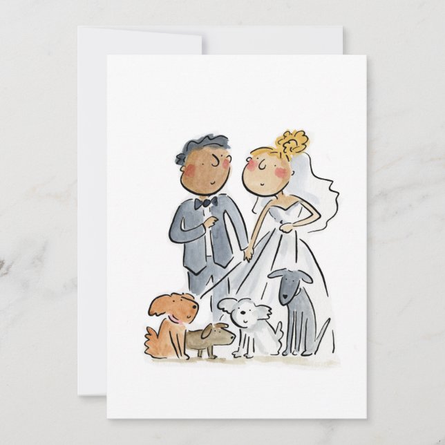 Groom och Hundar Inbjudningar (Framsida)