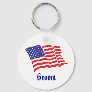 Groom Patriotic Bröllop Nyckelring