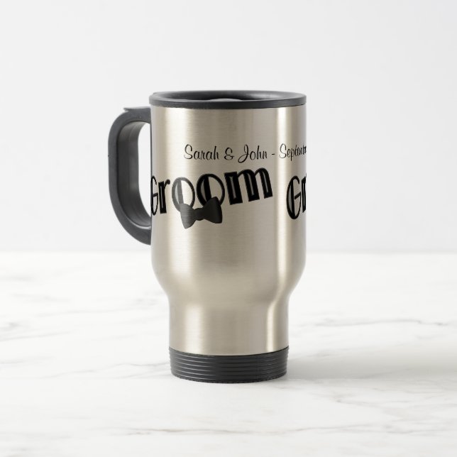 Groom Personlig Bröllop Resemugg (Framsida vänster)