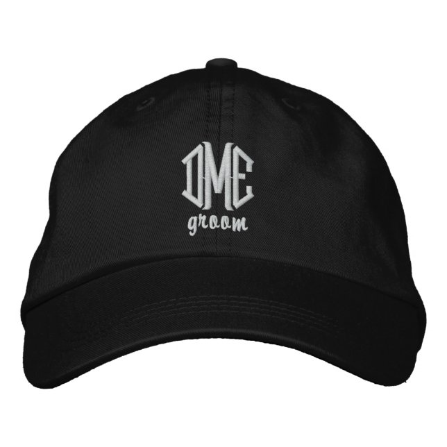Groom Personligt bröllp Monogram Baseball Cap Broderad Keps (Framsida)