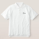 Groom Polo Shirt<br><div class="desc">Groom Polo Shirt, som visas i vitt med svart, broderad text. Anpassa skjortan eller köp som det är.</div>