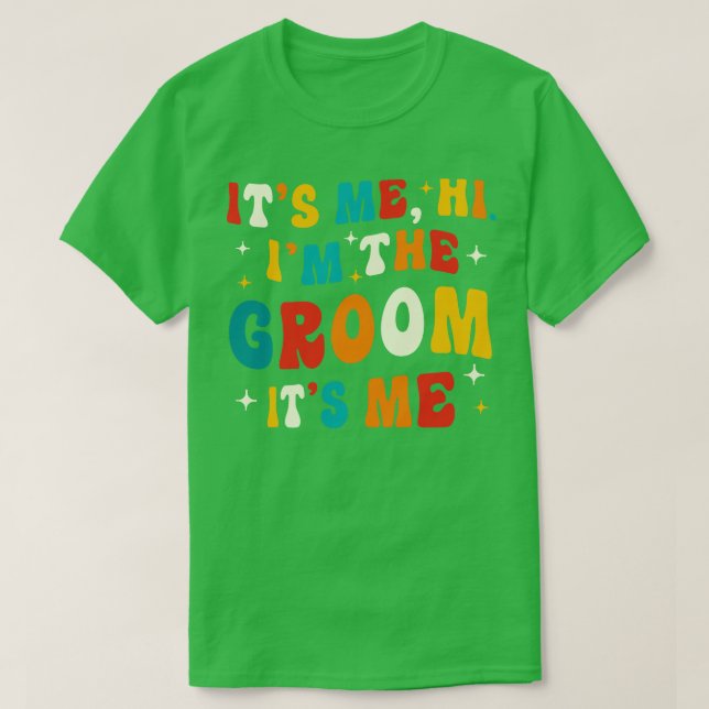 Groom presenterar Bröllop-meddelande Funny Groom T Shirt (Design framsida)