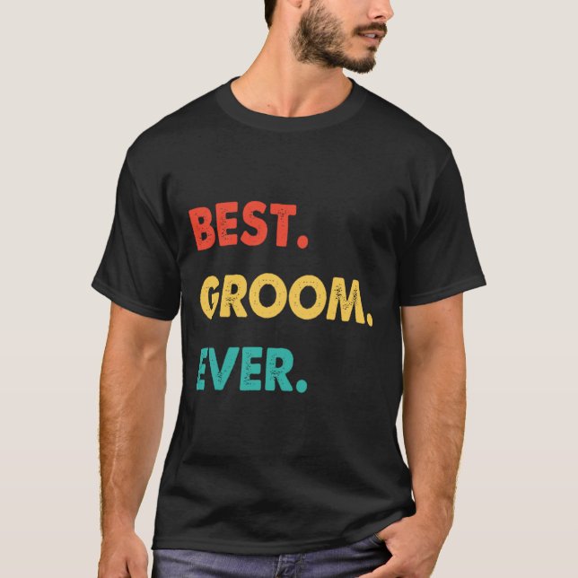 Groom Professor Retro Best Groom någonsin T Shirt (Framsida)