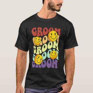 groom retro smile face wedding celebration bachelo t shirt