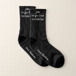 Groom så att du inte får Kall Feet Bröllop Strumpor<br><div class="desc">En perfekt gåva från brudgummen,  så du får inte kall fötter Bröllopsdag strumpor. Det här är ett redo för mall där du lägger till ditt eget namn till.</div>