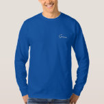 Groom Shirt Broderad Långärmad T-shirt<br><div class="desc">Groom longtärmade Shirt visas i Royalet Blå färg med vit broderad . Anpassa skjortan eller köp som det är.</div>