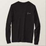 Groom Shirt Broderad Långärmad T-shirt<br><div class="desc">Groom longtärmade Shirt visas i svart med vit broderad . Anpassa skjortan eller köp som det är.</div>
