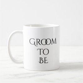 Groom ska vara vit med svart typografi kaffemugg