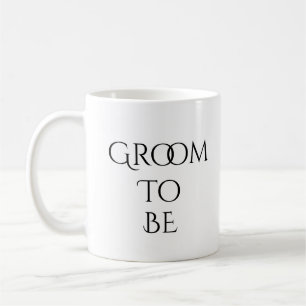 Groom ska vara vit med svart typografi kaffemugg