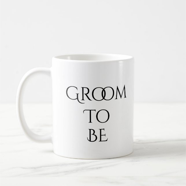 Groom ska vara vit med svart typografi kaffemugg (Vänster)