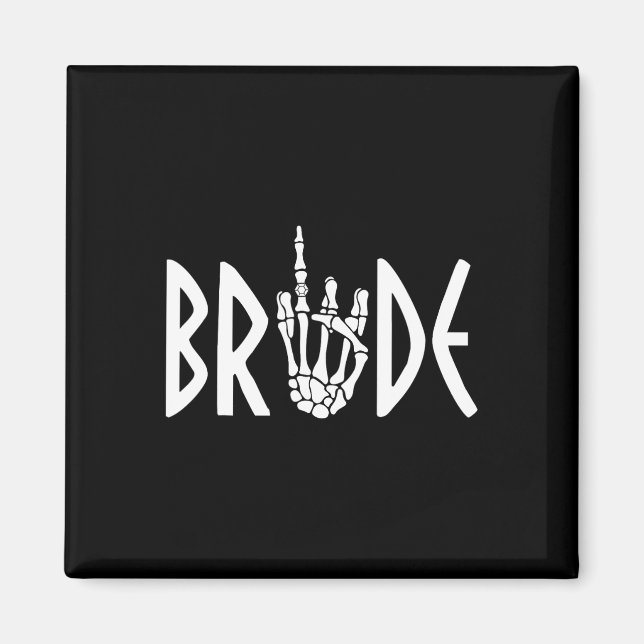 Groom Skeleton Gothic Bröllop Förlovning Halloween Magnet (Framsidan)