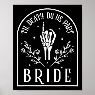 Groom Skeleton Gothic Halloween Förlovning Bröllop Poster