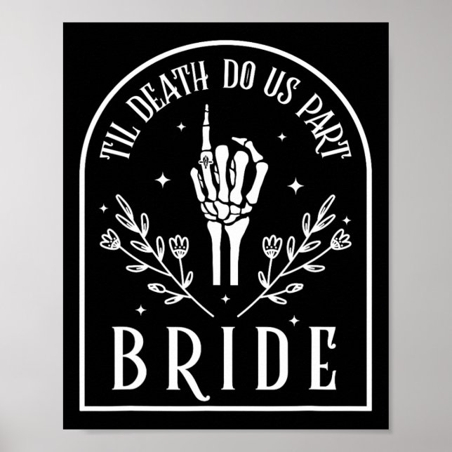 Groom Skeleton Gothic Halloween Förlovning Bröllop Poster (Framsidan)