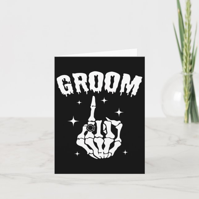 Groom Skeleton Hand Bröllop Halloween Par Matc Kort (Framsida)
