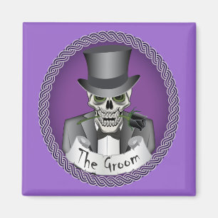 Groom Skull-Lila Magnet