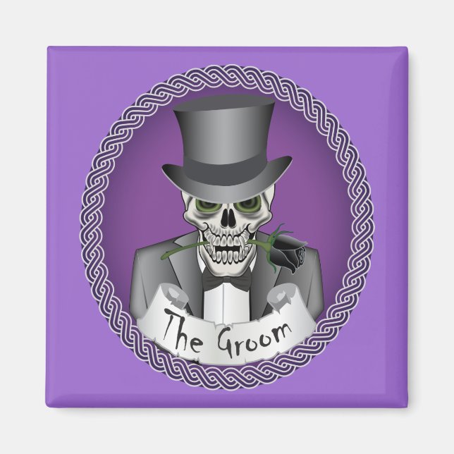 Groom Skull-Lila Magnet (Framsidan)
