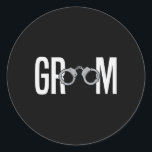 Groom som Bröllop 1 Runt Klistermärke<br><div class="desc">Groom som Bröllop 1</div>