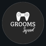 Groom Squad Bröllop Bachelor Party Bröllopsfest F Runt Klistermärke<br><div class="desc">Roligt för Bröllopsfest för Groom Squad Bröllop Bachelor Party</div>