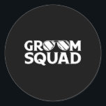 Groom Squad Groomsman Bachelor Party Bröllop Match Runt Klistermärke<br><div class="desc">Groom Squad Groomsman Bachelor Party Bröllop Matching</div>
