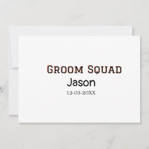 Groom Squad groomsman bachelorette Party add namn Inbjudningar
