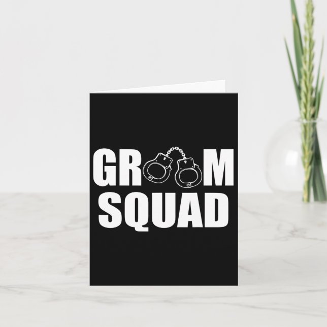 Groom Squad Marskalkar Ring Bröllop Bachelor Party Kort (Framsida)
