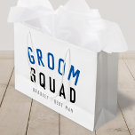Groom Squad | Modern Bachelor Groomsman Snyggt<br><div class="desc">En snyggt "Groom Squad" citerar en konstpresentsäck med modern, minimalistisk typografi i svart och marinblå i ett coola trendig stil. Sloganen, namn och rollen kan lätt vara personlig med namn i era grupperingar, till exempel brudgumm, bäste man, groomsman, Far i Groom, Page Boy och så mycket mer! Matchning av perfekt,...</div>