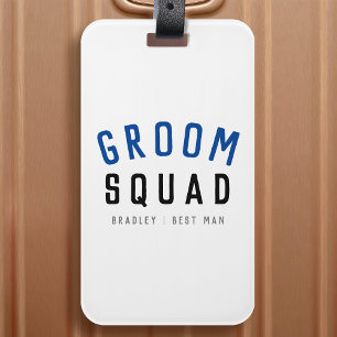 Groom Squad   Modern Bachelor Groomsman Snyggt Bagagebricka