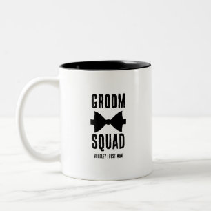 Groom Squad Modern Bachelor Groomsman Snyggt Co. Två-Tonad Mugg