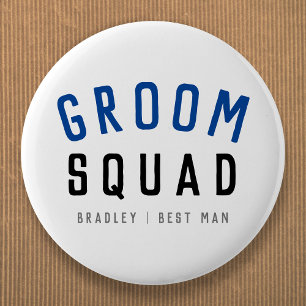 Groom Squad Modern Bachelor Groomsman Snyggt Knapp