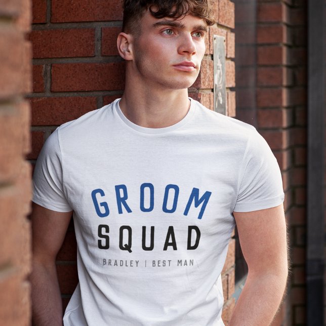 Groom Squad | Modern Bachelor Groomsman Snyggt T Shirt (Skapare uppladdad)