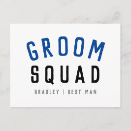 Groom Squad | Modern Bachelor Groomsman Snyggt Vykort