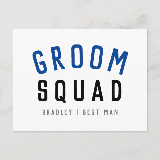Groom Squad | Modern Bachelor Groomsman Snyggt Vykort (Framsida)