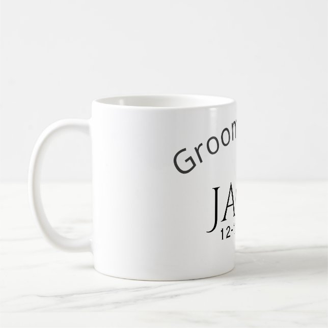 Groom squad name date year bold letter bachelorett kaffemugg (Vänster)