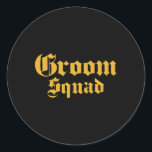 Groom Squad Old school - Bachelor Party - Bröllop Runt Klistermärke<br><div class="desc">Groom Squad Old school - Bachelor Party - Bröllop - Clic 1</div>