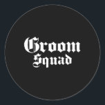 Groom Squad Old school - Bachelor Party - Bröllop Runt Klistermärke<br><div class="desc">Groom Squad Old school - Bachelor Party - Bröllop - Clic</div>