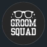 Groom Squad Ord Bachelor Party Bröllop Runt Klistermärke<br><div class="desc">Groom Squad Ord Bachelor Party Bröllop</div>