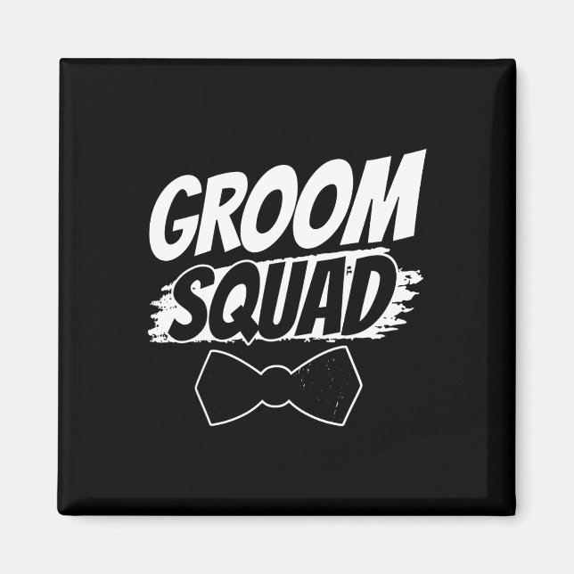 Groom Squad Party Ord Bachelor Bröllop 2 Magnet (Framsidan)